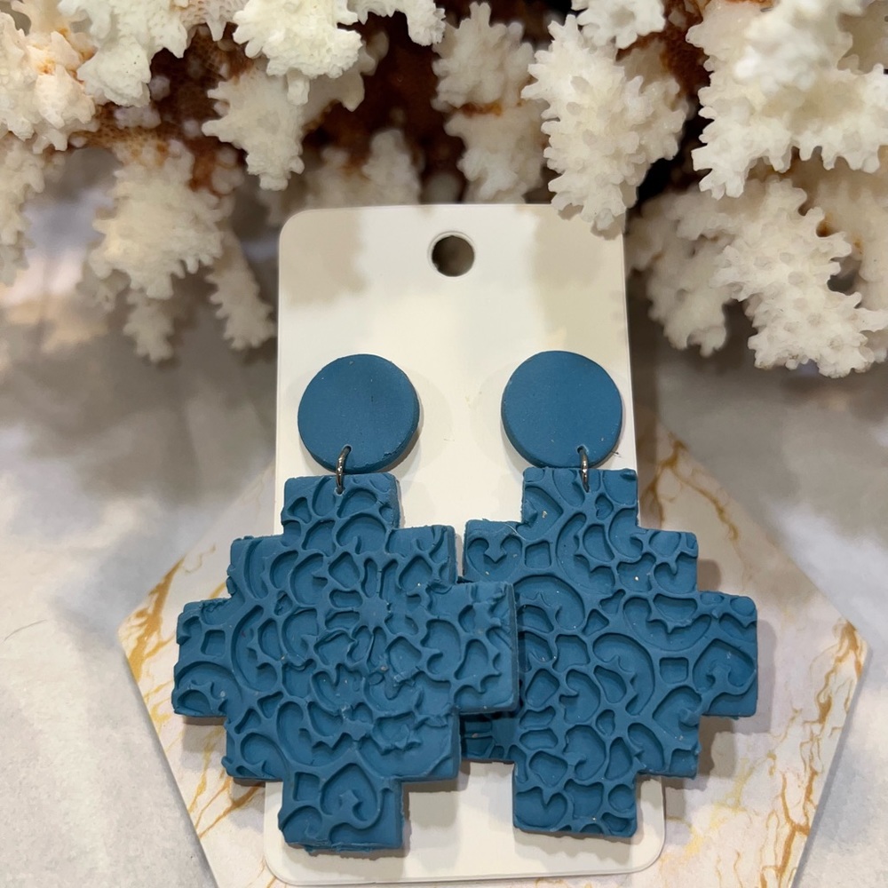 Blue clay earrings for all occasions